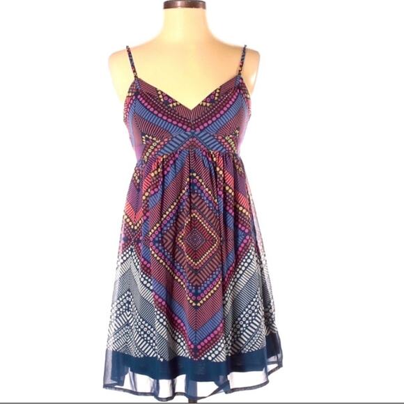 American Eagle Multi-patterned Mini Dress Size 2 b4 - Picture 2 of 7